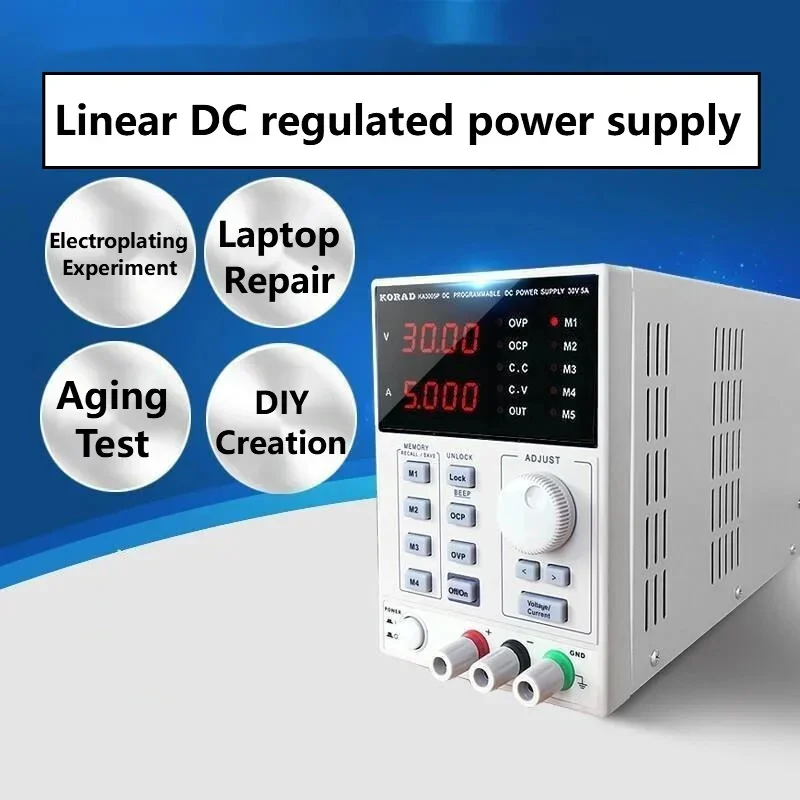High Precision Dc Power Supply 30V 10A - แหล่งจ่ายไฟกระแสตรงแบบปรับค่าได้ ความแม่นยำสูง ควบคุมด้วยปุ่มตัวเลขแบบตั้งโปรแกรมได้ 30V 60V 2A