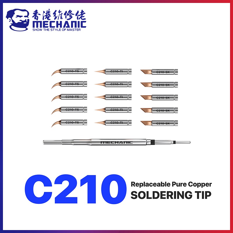 C210 Precision Soldering Station - หัวแร้งบัดกรี MECHANIC C210 ซีรีส์ ควบคุมอุณหภูมิได้อย่างแม่นยำ สำหรับสถานีบัดกรี