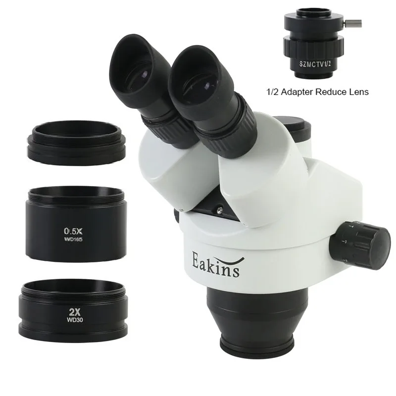 Trinocular Stereo Microscope 7X-45X - 7X 90X กล้องจุลทรรศน์สเตอริโอ Trinocular WF10X/22 มม.+