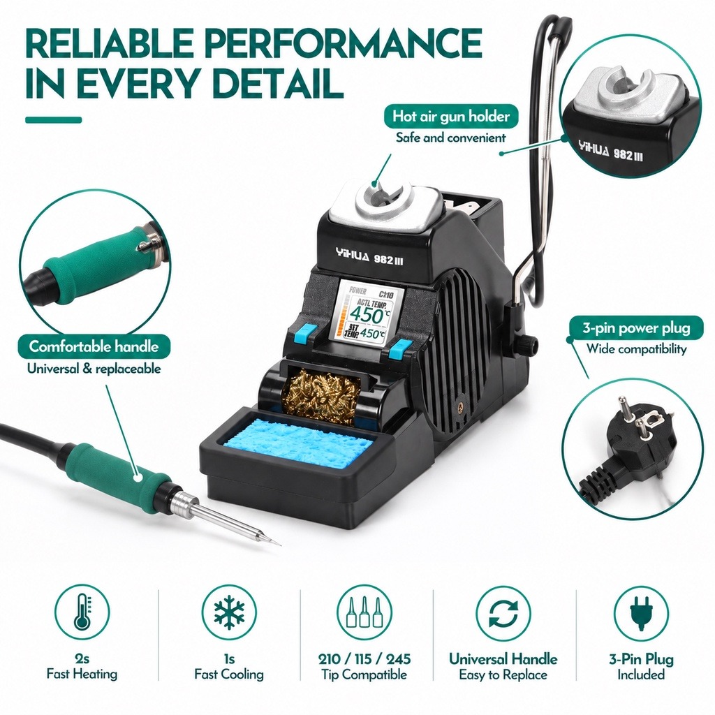 YIHUA 982-III C210 สถานีบัดกรี - C210 Precision Soldering Station บทวิจารณ์และราคา
