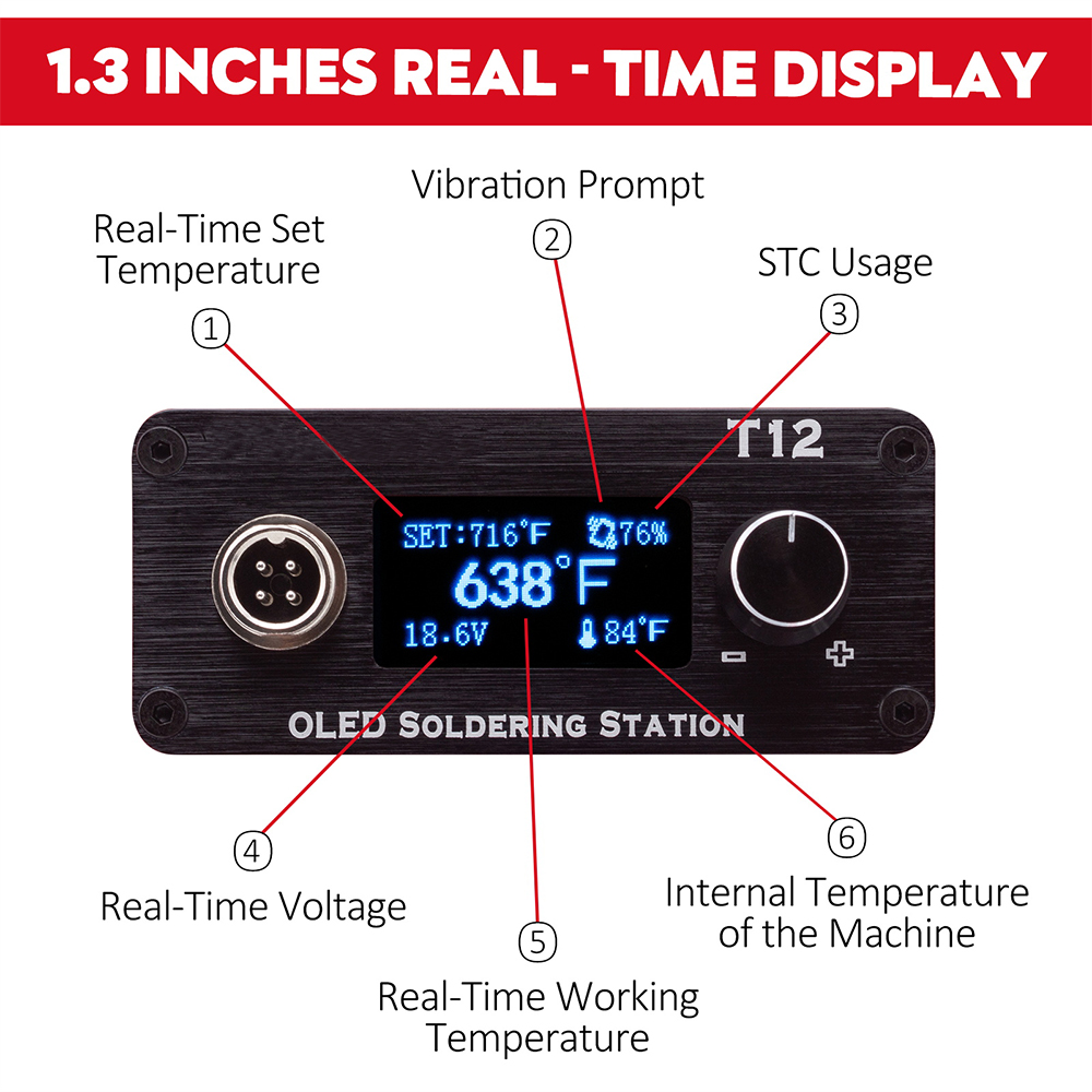 OLED T12 การประสาน สถานีเหล็กป - T12 Soldering Station Oled บทวิจารณ์และราคา