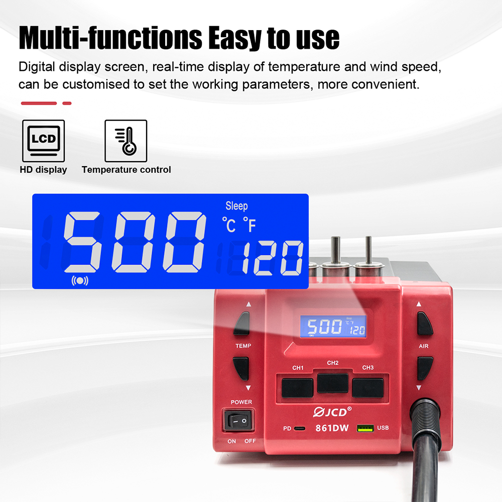 ปืนลมร้อน JCD 861DW 1000W กำลั - Hot Air Rework Station 861Dw บทวิจารณ์และราคา