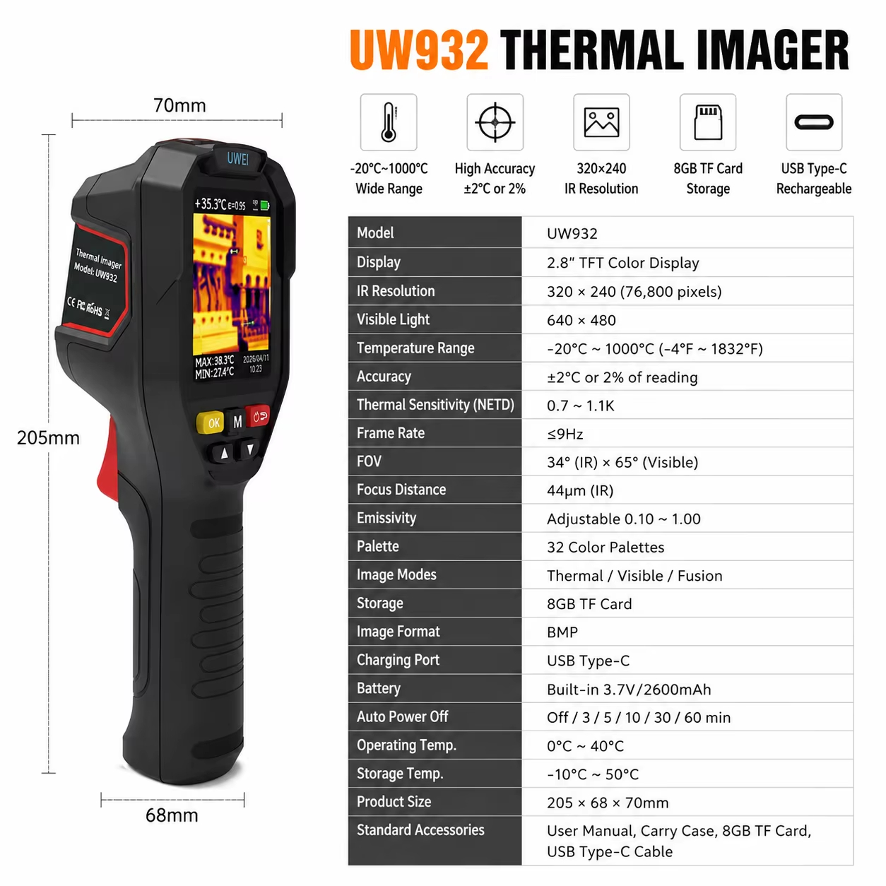 กล้องถ่ายภาพความร้อนแบบมือถือ  - Thermal Imaging Camera Pcb Repair บทวิจารณ์และราคา