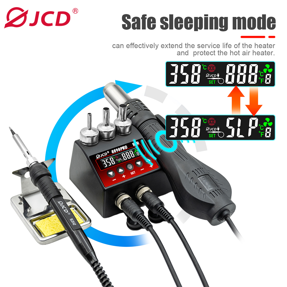 JCD 8898Pro 2 in 1 สถานีบัดกรี - 2 In 1 Soldering Rework Station 750W บทวิจารณ์และราคา