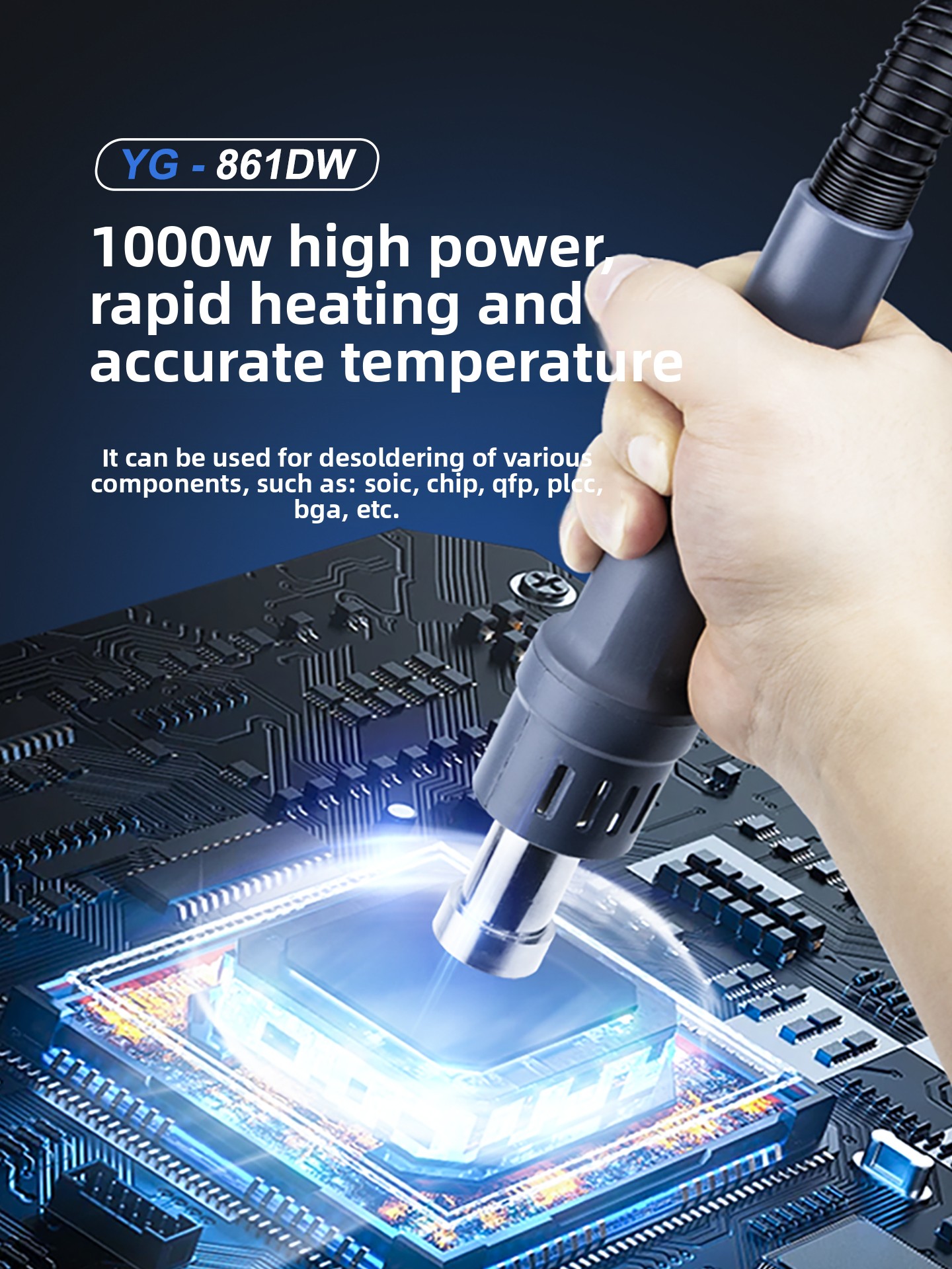 861DW 1000W สถานีรีเวิร์คแบบลม - Hot Air Rework Station 861Dw บทวิจารณ์และราคา